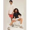 imageFlygo Men Oversized T Shirts Acid Washed Unisex Tee Loose Fit Short Sleeve Casual Streetwear Baggy Basic TopsBeige