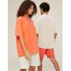 imageFlygo Men Oversized T Shirts Acid Washed Unisex Tee Loose Fit Short Sleeve Casual Streetwear Baggy Basic TopsOrange