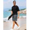 imageFlygo Mens 3 Pack Athletic Sweat Shorts Acid Washed Cotton Elastic Waist Drawstring Gym Workout Jogger Pants with PocketsBlackdarkgreylightgrey