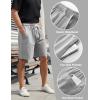 imageFlygo Mens 3 Pack Athletic Sweat Shorts Acid Washed Cotton Elastic Waist Drawstring Gym Workout Jogger Pants with PocketsBlackdarkgreylightgrey
