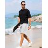 imageFlygo Mens 3 Pack Athletic Sweat Shorts Acid Washed Cotton Elastic Waist Drawstring Gym Workout Jogger Pants with PocketsBlacklightgreygreen