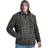 imageFlygo Mens Flannel Jacket Loose Plaid Sherpa Lined Flannel Shirt Snap Button Warm Winter Jackets Pockets02 Hooded Army Green