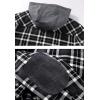 imageFlygo Mens Flannel Jacket Loose Plaid Sherpa Lined Flannel Shirt Snap Button Warm Winter Jackets Pockets02 Hooded Army Green