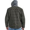 imageFlygo Mens Flannel Jacket Loose Plaid Sherpa Lined Flannel Shirt Snap Button Warm Winter Jackets Pockets02 Hooded Army Green