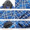 imageFlygo Mens Flannel Jacket Loose Plaid Sherpa Lined Flannel Shirt Snap Button Warm Winter Jackets Pockets02 Hooded Blue