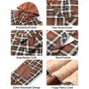 imageFlygo Mens Flannel Jacket Loose Plaid Sherpa Lined Flannel Shirt Snap Button Warm Winter Jackets Pockets02 Hooded Brown