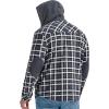 imageFlygo Mens Flannel Jacket Loose Plaid Sherpa Lined Flannel Shirt Snap Button Warm Winter Jackets Pockets02 Hooded Grey