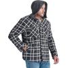 imageFlygo Mens Flannel Jacket Loose Plaid Sherpa Lined Flannel Shirt Snap Button Warm Winter Jackets Pockets02 Hooded Grey