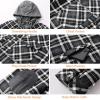 imageFlygo Mens Flannel Jacket Loose Plaid Sherpa Lined Flannel Shirt Snap Button Warm Winter Jackets Pockets02 Hooded Grey