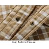 imageFlygo Mens Flannel Jacket Loose Plaid Sherpa Lined Flannel Shirt Snap Button Warm Winter Jackets Pockets02 Hooded Khaki