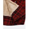 imageFlygo Mens Flannel Jacket Loose Plaid Sherpa Lined Flannel Shirt Snap Button Warm Winter Jackets Pockets02 Hooded Red