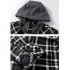 imageFlygo Mens Flannel Jacket Loose Plaid Sherpa Lined Flannel Shirt Snap Button Warm Winter Jackets Pockets02 Hooded Red Coffee