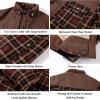 imageFlygo Mens Flannel Jacket Loose Plaid Sherpa Lined Flannel Shirt Snap Button Warm Winter Jackets PocketsCoffee