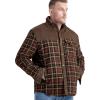 imageFlygo Mens Flannel Jacket Loose Plaid Sherpa Lined Flannel Shirt Snap Button Warm Winter Jackets PocketsCoffee