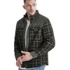 imageFlygo Mens Flannel Jacket Loose Plaid Sherpa Lined Flannel Shirt Snap Button Warm Winter Jackets PocketsDark Green