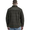 imageFlygo Mens Flannel Jacket Loose Plaid Sherpa Lined Flannel Shirt Snap Button Warm Winter Jackets PocketsDark Green