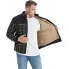 imageFlygo Mens Flannel Jacket Loose Plaid Sherpa Lined Flannel Shirt Snap Button Warm Winter Jackets PocketsGreen