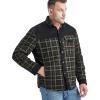 imageFlygo Mens Flannel Jacket Loose Plaid Sherpa Lined Flannel Shirt Snap Button Warm Winter Jackets PocketsGreen