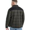 imageFlygo Mens Flannel Jacket Loose Plaid Sherpa Lined Flannel Shirt Snap Button Warm Winter Jackets PocketsGreen