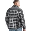 imageFlygo Mens Flannel Jacket Loose Plaid Sherpa Lined Flannel Shirt Snap Button Warm Winter Jackets PocketsGrey