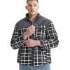 imageFlygo Mens Flannel Jacket Loose Plaid Sherpa Lined Flannel Shirt Snap Button Warm Winter Jackets PocketsGrey