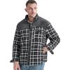 imageFlygo Mens Flannel Jacket Loose Plaid Sherpa Lined Flannel Shirt Snap Button Warm Winter Jackets PocketsGrey