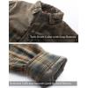 imageFlygo Mens Flannel Jacket Loose Plaid Sherpa Lined Flannel Shirt Snap Button Warm Winter Jackets PocketsLight Army Green