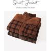 imageFlygo Mens Flannel Jacket Loose Plaid Sherpa Lined Flannel Shirt Snap Button Warm Winter Jackets PocketsLight Army Green