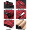 imageFlygo Mens Flannel Jacket Loose Plaid Sherpa Lined Flannel Shirt Snap Button Warm Winter Jackets PocketsRed