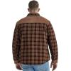 imageFlygo Mens Flannel Jacket Loose Plaid Sherpa Lined Flannel Shirt Snap Button Warm Winter Jackets PocketsRed Coffee