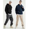 imageFlygo Mens Hoodie Oversized Fleece Pullover Fashion Hoodies Casual Long Sleeve Hooded Sweatshirt StreetwearBlack
