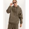 imageFlygo Mens Hoodie Oversized Fleece Pullover Fashion Hoodies Casual Long Sleeve Hooded Sweatshirt StreetwearCoffee
