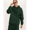 imageFlygo Mens Hoodie Oversized Fleece Pullover Fashion Hoodies Casual Long Sleeve Hooded Sweatshirt StreetwearDark Green
