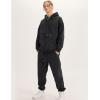 imageFlygo Mens Hoodie Oversized Fleece Pullover Fashion Hoodies Casual Long Sleeve Hooded Sweatshirt StreetwearDark Grey