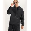 imageFlygo Mens Hoodie Oversized Fleece Pullover Fashion Hoodies Casual Long Sleeve Hooded Sweatshirt StreetwearDark Grey