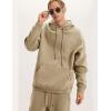 imageFlygo Mens Hoodie Oversized Fleece Pullover Fashion Hoodies Casual Long Sleeve Hooded Sweatshirt StreetwearKhaki