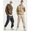 imageFlygo Mens Hoodie Oversized Fleece Pullover Fashion Hoodies Casual Long Sleeve Hooded Sweatshirt StreetwearKhaki