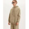 imageFlygo Mens Hoodie Oversized Fleece Pullover Fashion Hoodies Casual Long Sleeve Hooded Sweatshirt StreetwearKhaki