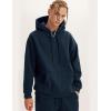 imageFlygo Mens Hoodie Oversized Fleece Pullover Fashion Hoodies Casual Long Sleeve Hooded Sweatshirt StreetwearNavy