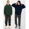 imageFlygo Mens Hoodie Oversized Fleece Pullover Fashion Hoodies Casual Long Sleeve Hooded Sweatshirt StreetwearNavy