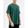 imageFlygo Mens Oversized TShirts Vintage 280G Heavy Cotton Streetwear Short Sleeve Solid Basic Tee Shirt Acid Wash Tops Dark Green
