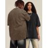 imageFlygo Mens Oversized TShirts Vintage 280G Heavy Cotton Streetwear Short Sleeve Solid Basic Tee Shirt Acid Wash TopsGrey Green
