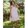 imageFlygo Nightgowns for Women Ruffle Sleeveless House Dresses Floral Print Sleep Dress Nightdress Sleepwear with PocketsPink