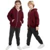 imageFlygo Unisex Boys Girls Fleece Jacket Hoodie Sherpa Lined Zip Up Hooded Sweatshirt Kids Winter JacketsMaroon