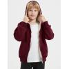 imageFlygo Unisex Boys Girls Fleece Jacket Hoodie Sherpa Lined Zip Up Hooded Sweatshirt Kids Winter JacketsMaroon