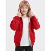 imageFlygo Unisex Boys Girls Fleece Jacket Hoodie Sherpa Lined Zip Up Hooded Sweatshirt Kids Winter JacketsRed