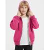 imageFlygo Unisex Boys Girls Fleece Jacket Hoodie Sherpa Lined Zip Up Hooded Sweatshirt Kids Winter JacketsRose Red