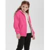 imageFlygo Unisex Boys Girls Fleece Jacket Hoodie Sherpa Lined Zip Up Hooded Sweatshirt Kids Winter JacketsRose Red