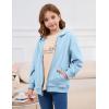 imageFlygo Unisex Boys Girls Hoodie Sweatshirt Full Zip Up Casual Long Sleeve Solid Jacket Kids Lightweight Outwear with PocketsBlue
