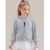 imageFlygo Unisex Boys Girls Hoodie Sweatshirt Full Zip Up Casual Long Sleeve Solid Jacket Kids Lightweight Outwear with PocketsLightgrey